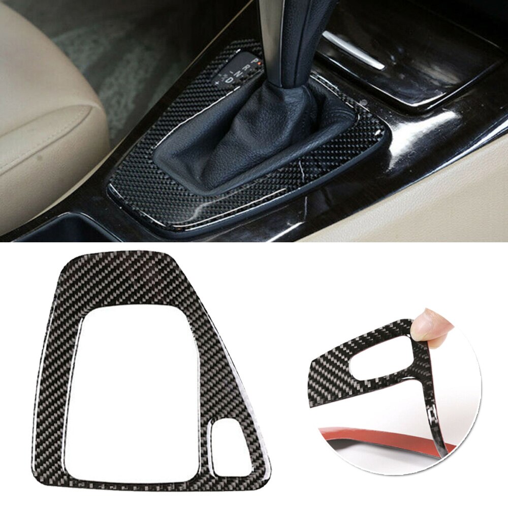 Real fibra de carbono, cubierta de Panel de cambio de marchas de repuesto para BMW Serie 3 E90 E92 E93 2005, molduras interiores, pegatinas de coche