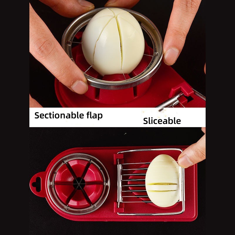 Cortador de huevos multifuncional, rebanador de huevos de acero inoxidable, cortador seccionador, molde en forma de flor, cortador de carne para almuerzo, utensilios de cocina