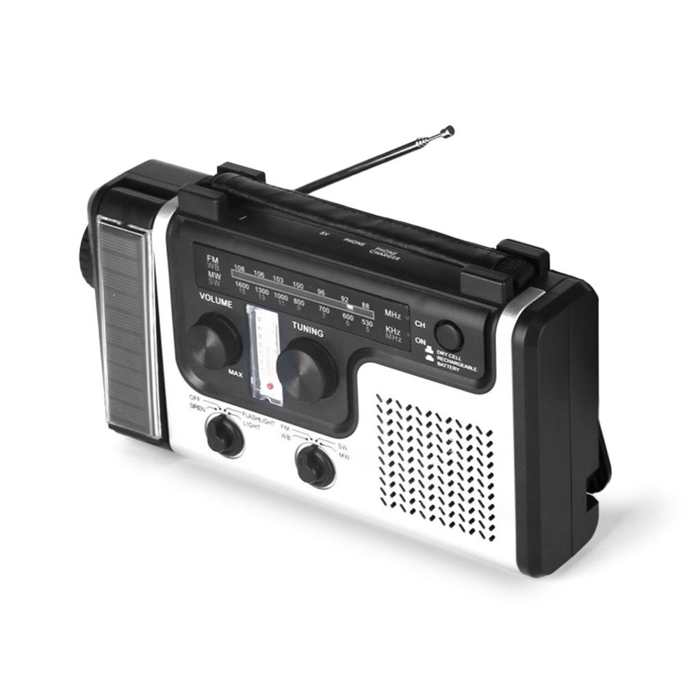 Emergency Portable AM FM SW1 SW2 Radio Hand Crank Self Powered Solar Radios Flashlight Reading Light Outdoor LED Flashlight