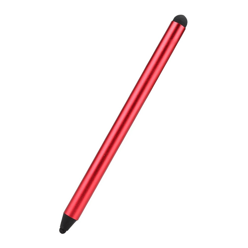 Dual tips kapacitiv stylus pen touch screen tegnepen til iphone mobiltelefon til samsung smartphone tablet pc: Rød