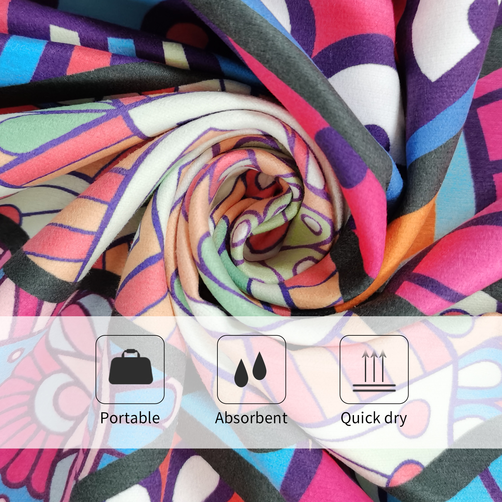 Hiturbo mikrofaser-decke, schnelltrocknende strandtücher, 35*71in bedrucktes handtuch, Super saugfähige Schwimmbad-decke, boho-stil