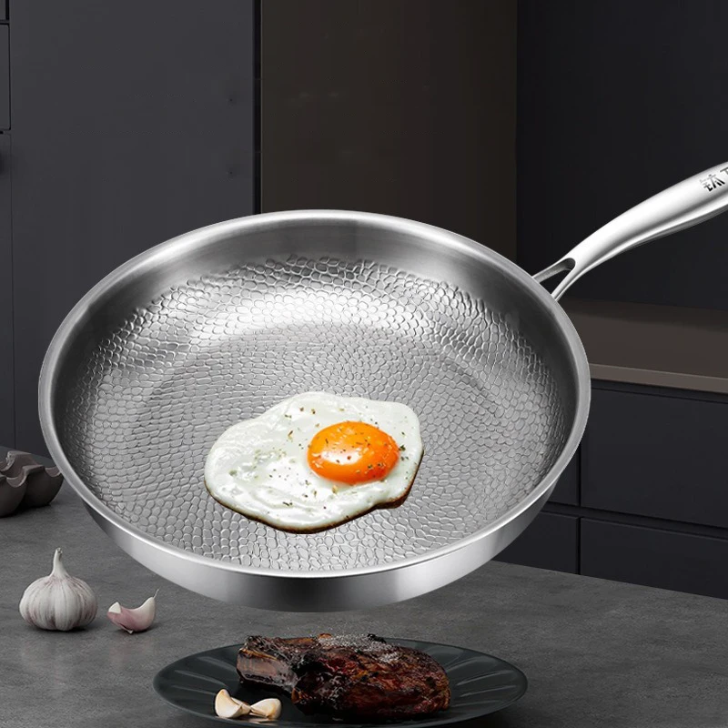 26/28/30Cm Koekenpan Ongecoat Vis Schaal Hamer Patroon Puur Titanium Non Stick Pan Huishoudelijke Steak koekenpan Keuken Kookgerei