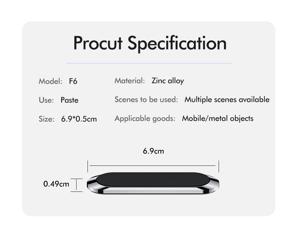 Magnetische autotelefoonhouder dashboard mini stripvorm standaard voor iphone samsung xiaomi metalen magneet gps autohouder voor muur