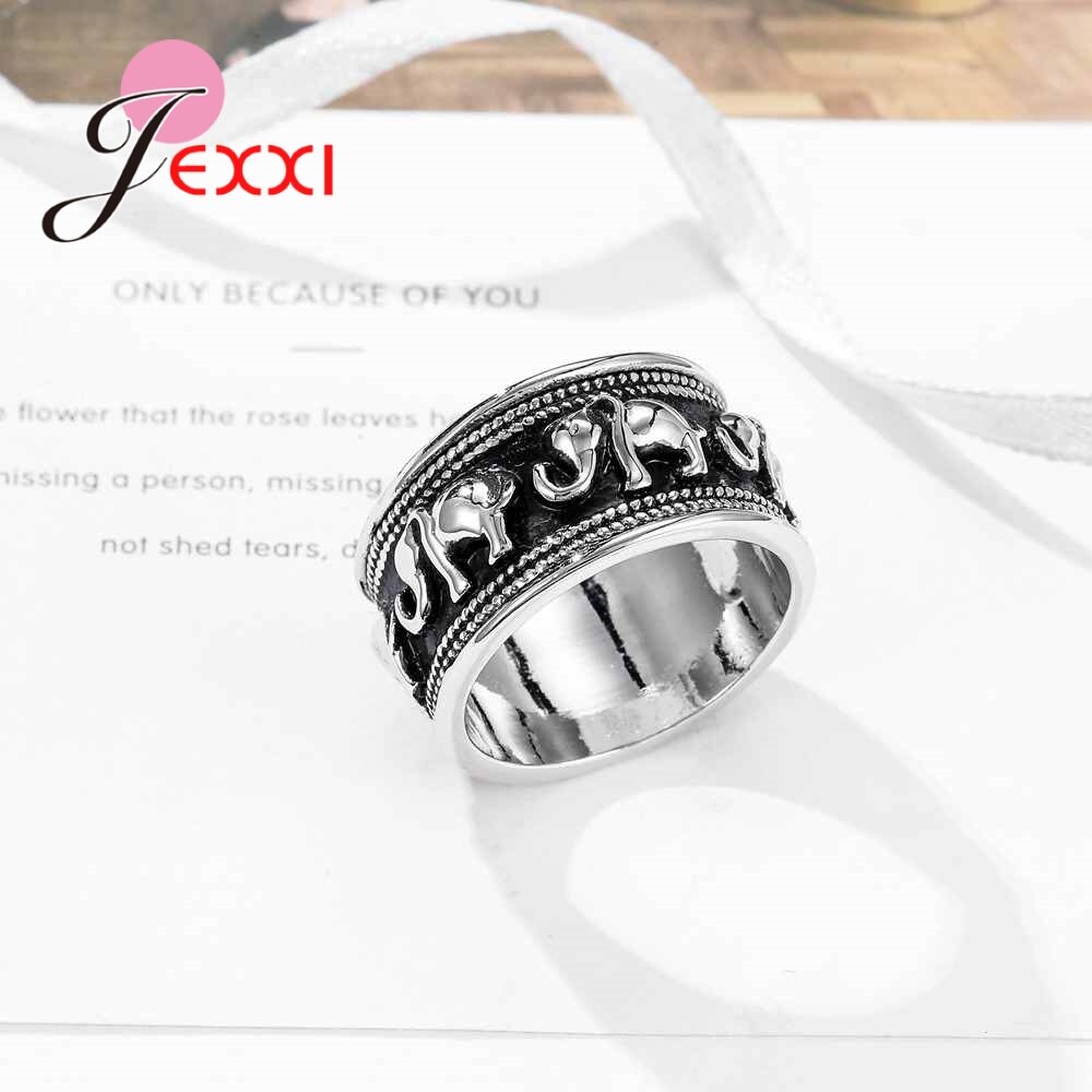 Pop Elefanten Runde Ring für Frau Geburtstag Zirkonia Party Jahrestag Schmuck 925 Sterling Silber