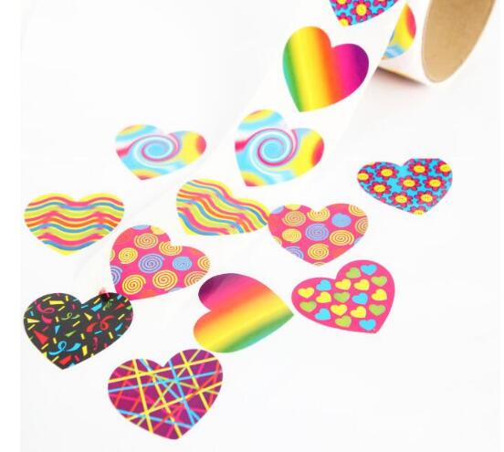 One Roll Adhesive Tape With 100pcs variety styles Stickers For Children Cute School Stationery Stickers: YELLOW