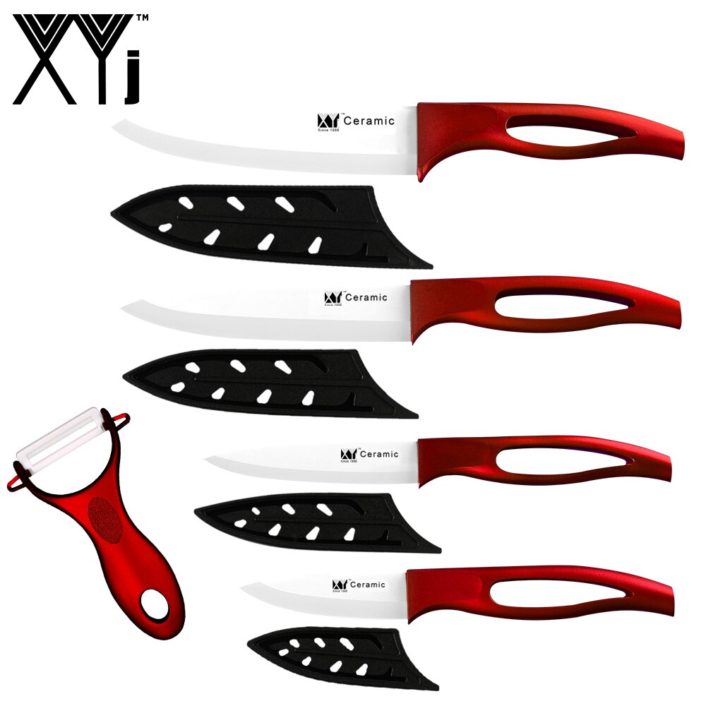 XYj Ceramic Kitchen Knife White Sharp Blade Zirconium 6"Chef Cooking Knife With Cutting Board Easy Clean Knife Set: D