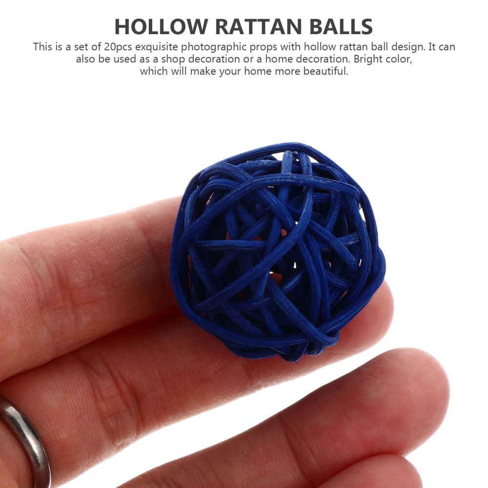 20Pcs Party Rotan Ballen Versiering Diy Craft Ballen Heldere Kleur Rotan Ballen