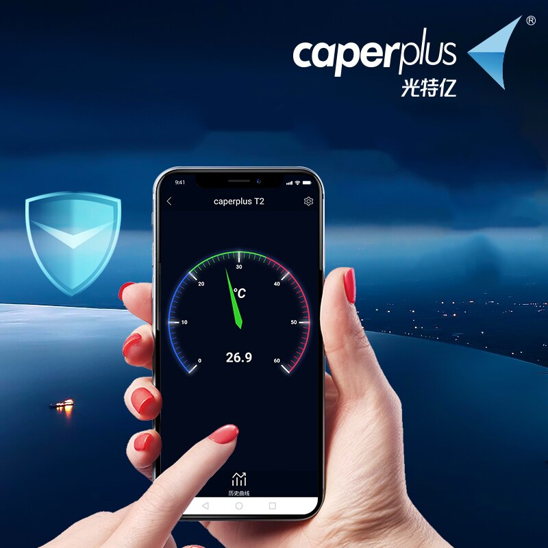 Caperplus Fish Tank Thermometer APP Wifi Remote Control Monitor Thermometer Aquarium Fish Tank Reef Tank Temperature Test Meter