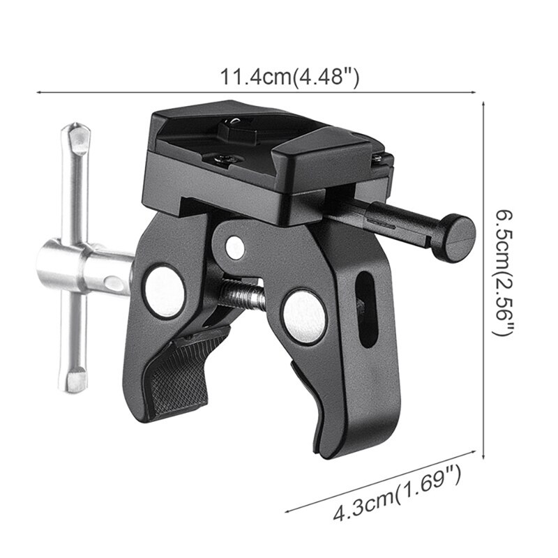 Adaptador de bateria em v com braçadeira para montagem em luz tripé para bateria em v suporte de luz