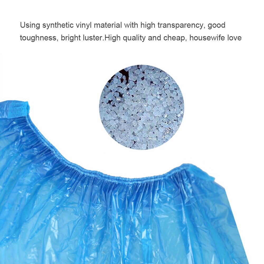 Cubierta de plástico desechable para zapatos, 100 piezas, PE, impermeable, para lluvia de zapatos, hogar, oficina, hospitales, hoteles, uso único/repetido