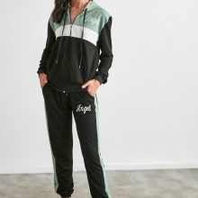 Trendyol Printed and Hooded Knitted Tracksuit Set TWOAW21EM0040: Mint / S