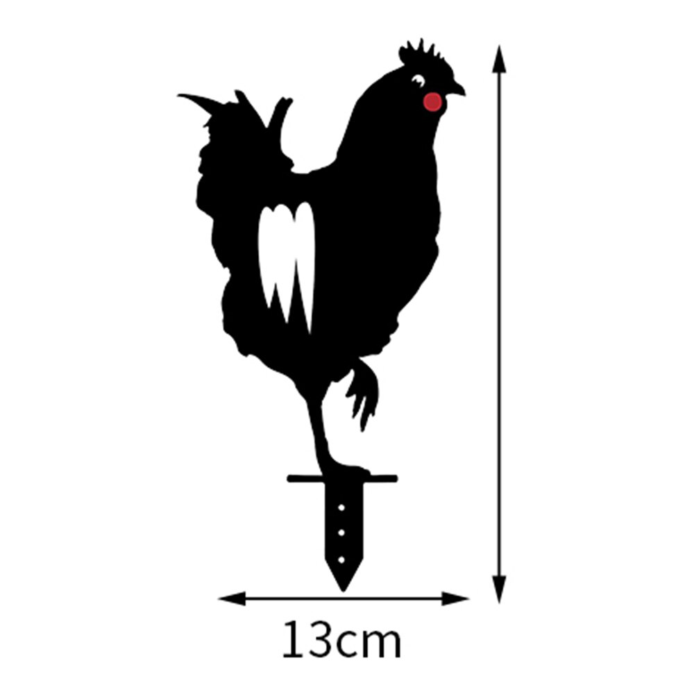 Hen Yard Decor Black Chicken Yard Art Easter Decoration Acrylic: F