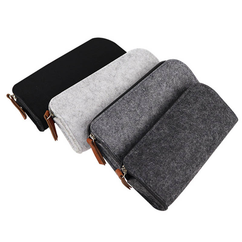 Felt Fabric Portable School Office Supplies Coin Purse Pencil Box Makeup Bags Stationery Pencil bag Zipper