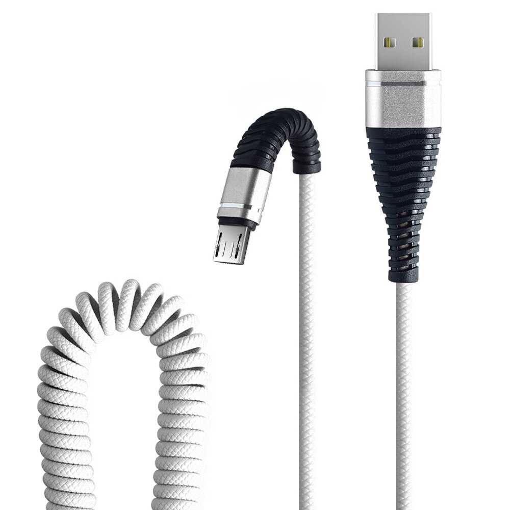 Mobiele Telefoon Usb Lader Datakabel Snelle Opladen Micro Usb Vissenstaart Voorjaar Duurzaam Aluminium Kabel Voor Android Telefoon