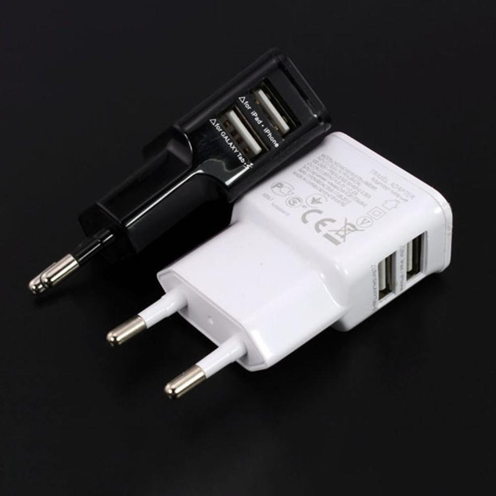 Dual USB Charger 2A Travel EU Plug Adapter portable Wall charger Mobile Phone USB cable For iphone Samsung Xiaomi Universal