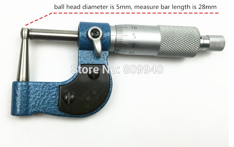 Factory Outlet 0-25mm Tube Micrometer Drum Head Thickness Micrometer Tube Wall Thickness Gauge Measuring Tools