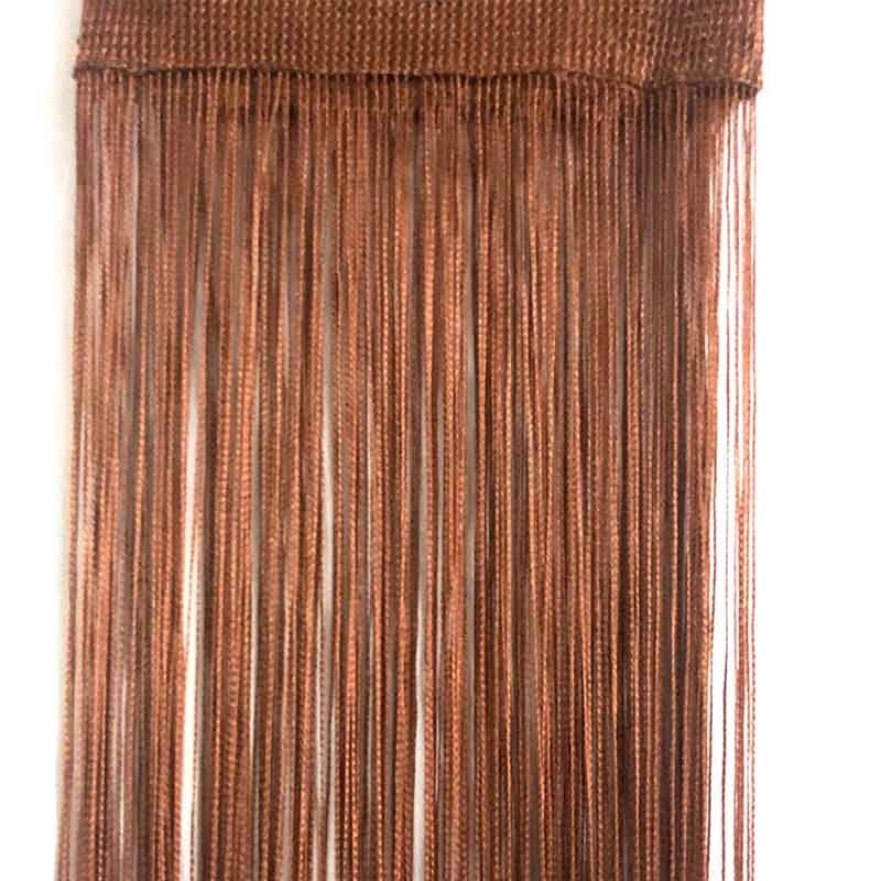 Cortinas de red de gasa de cuerda, paneles de cortina de ventana de 200cm, barra superior, ranura única, gran , 1 ud.: Bronze