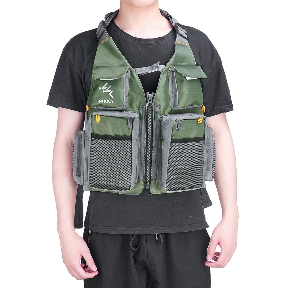 Women Men Sailing Mesh Kayak Safety Breathable Multi Pockets Outdoor Sports Waistcoat Fishing Vest Boating Adjustable