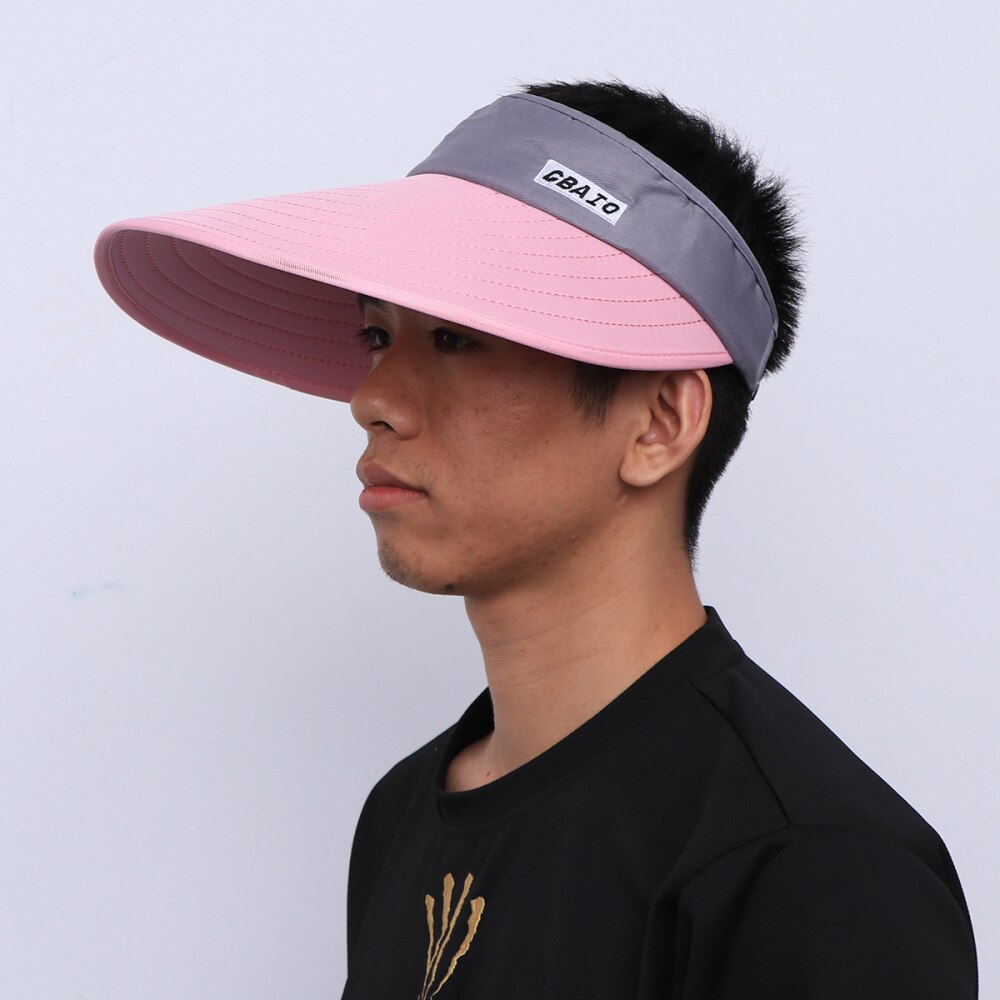 Sports Tennis Cap Summer Outdoor Cap Folding Hat All-matching Cap for Men (White Hat and Black Top)