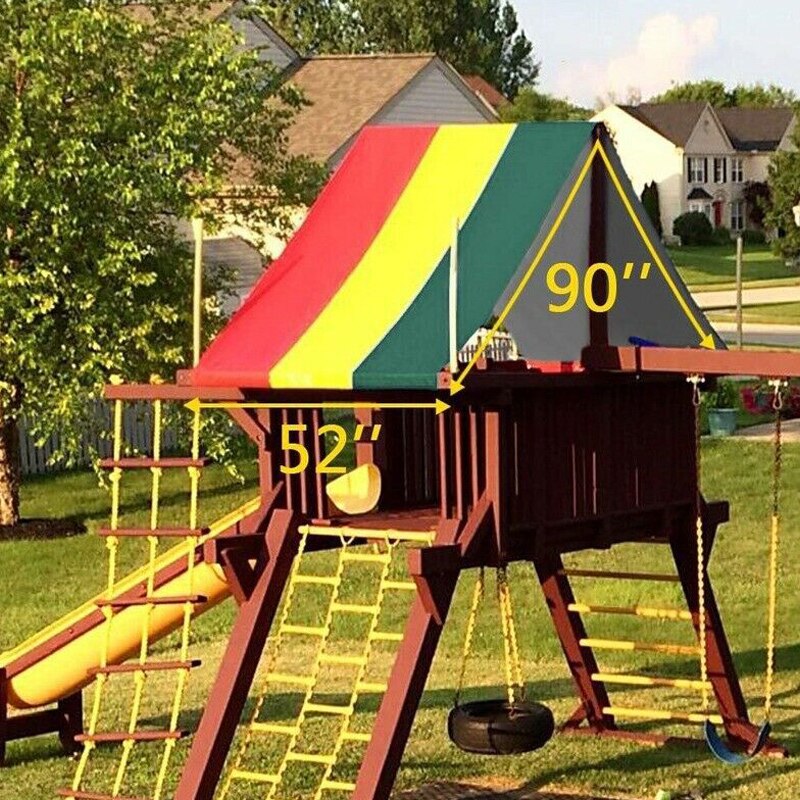 Slide Playhouse Cover Awnings Playground Canopies Replacement Kid Shade Tarp Waterproof Colorful Striped SCI88