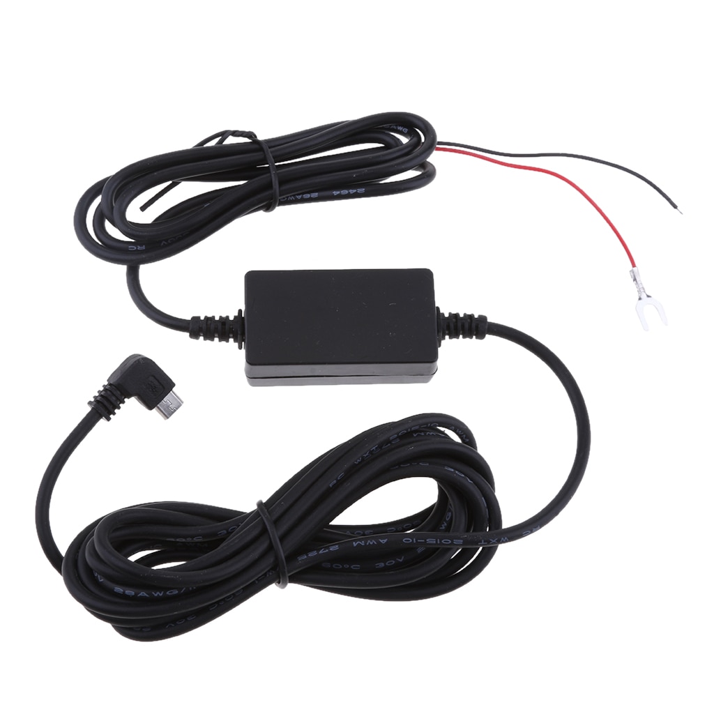 Car DVR Exclusive Power Box Adapter DC Power 90° Left Micro USB Cable 3.5m 12V to 5V Universal