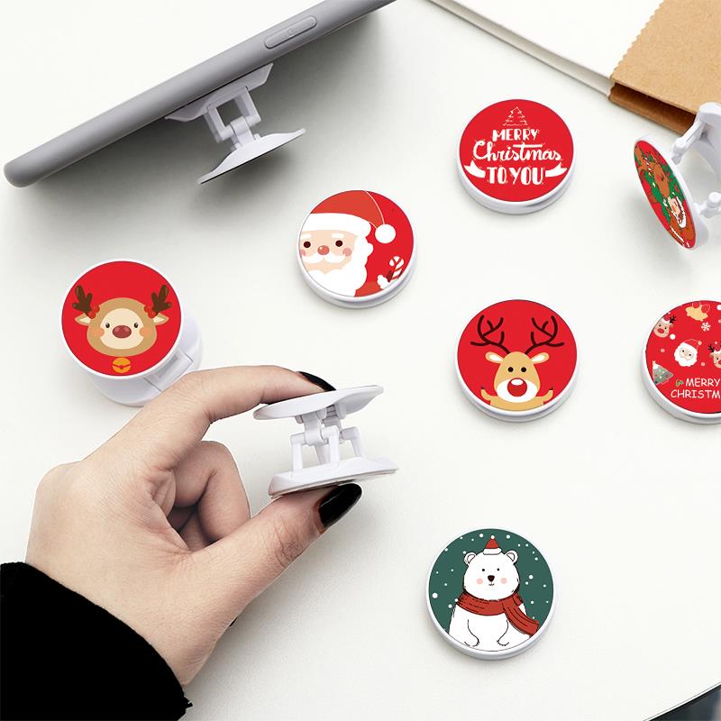 Universele mobiele telefoonhouder, kerst hert cartoon telefoonstandaard, vingerringhouder voor iphone, telefoonbeugel, standaard