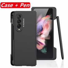 Mobiele Telefoon Stylus Pen Met Case Voor Samsung Galaxy Z Vouw 3 5G Ultra Slim Frame Side Pen Slot houder Hard Plastic Beschermhoes