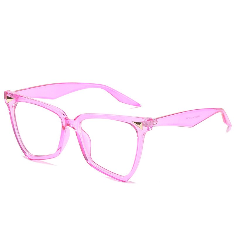 Cat eye brilmontuur, blauw licht blokkerende bril voor dames en heren, bijziendheid, optische bril voor computer, transparant, helder montuur, oculos: Roze