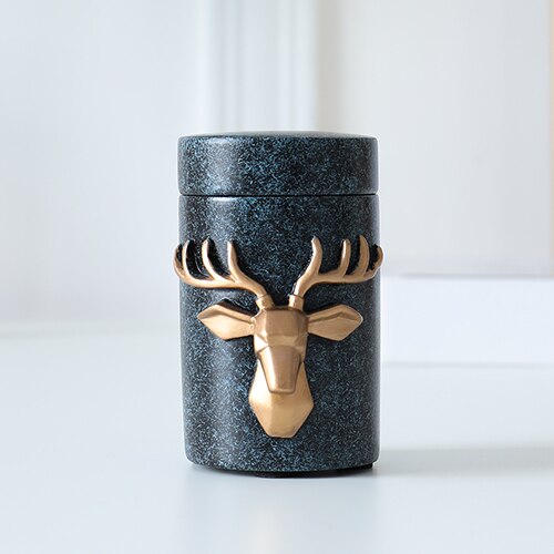Deer Head Craft Toothpick Holder Tabel Storage Box Toothpick Dispenser Container Toothpick Dispenser: Texblue-R
