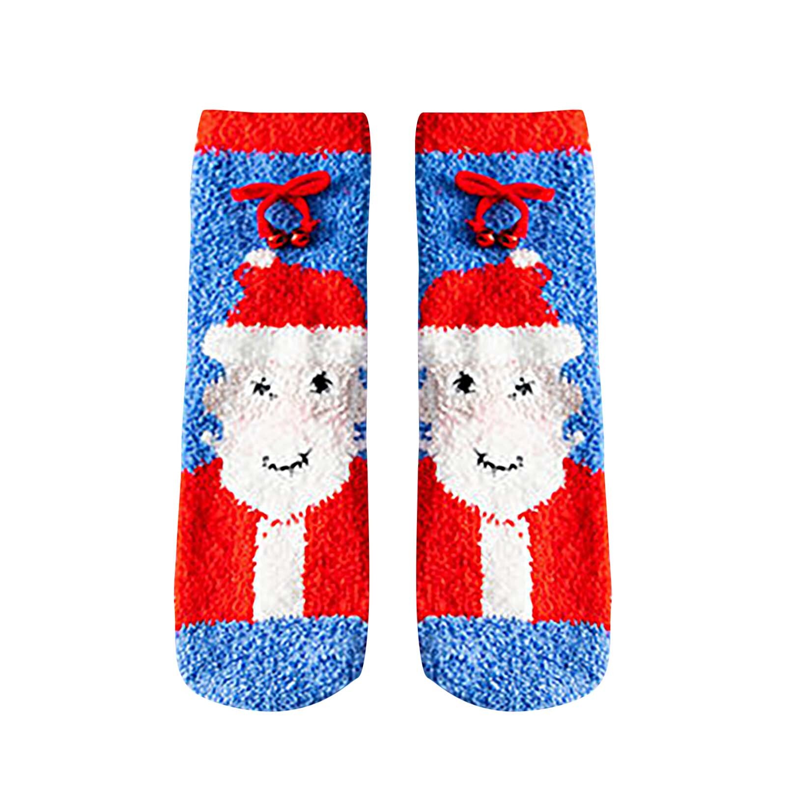 The носки kvinnesokker voksen juletrykk plysj fortykning mellom tude sokker hjemmestrømper носки: D