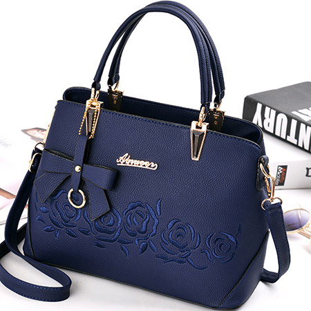 Yogodlns Vrouwen Tas Vintage Handtas Casual Tote Mode Vrouwen Messenger Bags Schouder Top-Handvat Portemonnee Portemonnee Lederen: Dark blue