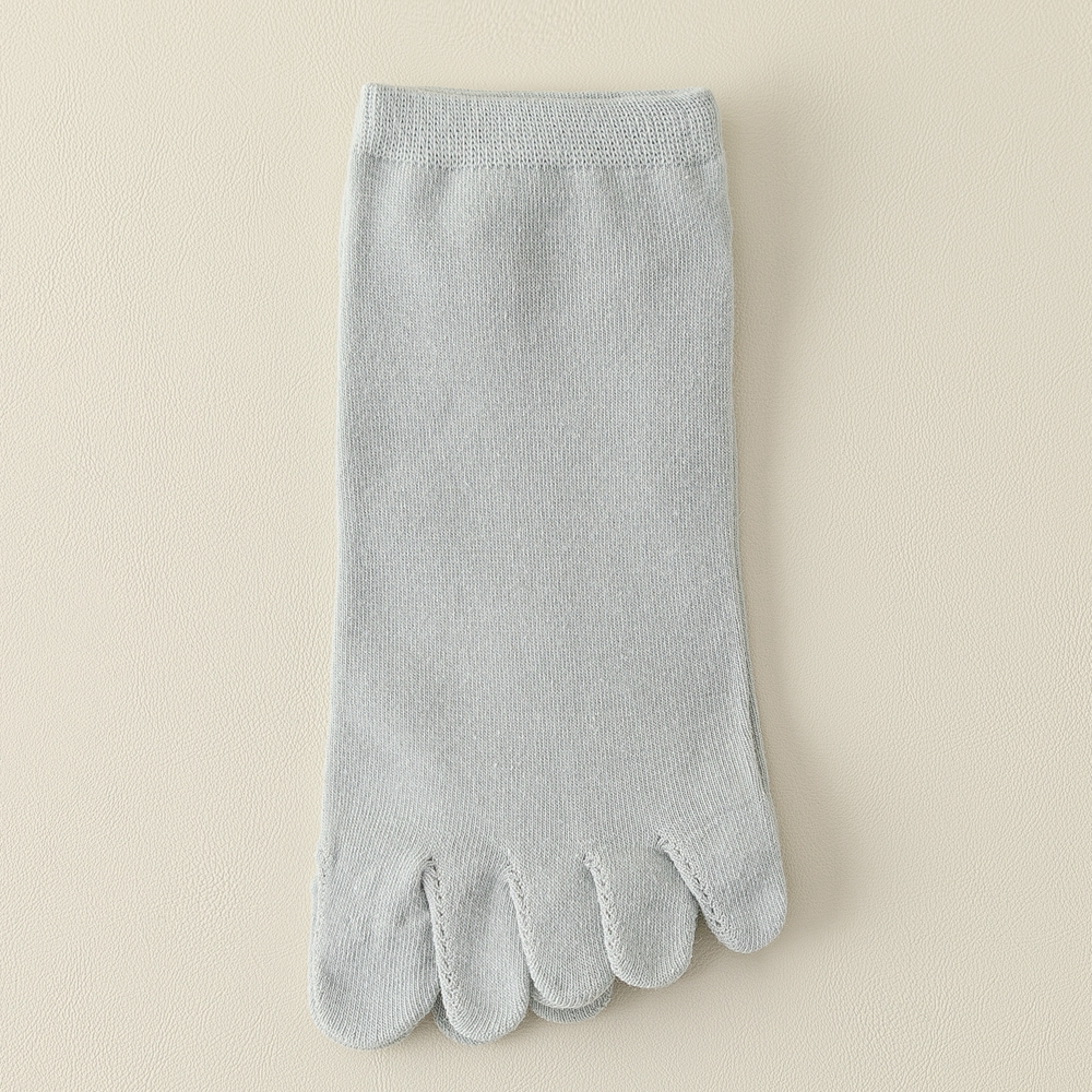 5 paires de chaussettes à orteils pour femmes, avec doigts séparés, en coton de , à cinq doigts, coupe basse, pour Yoga, sport: Ivoire