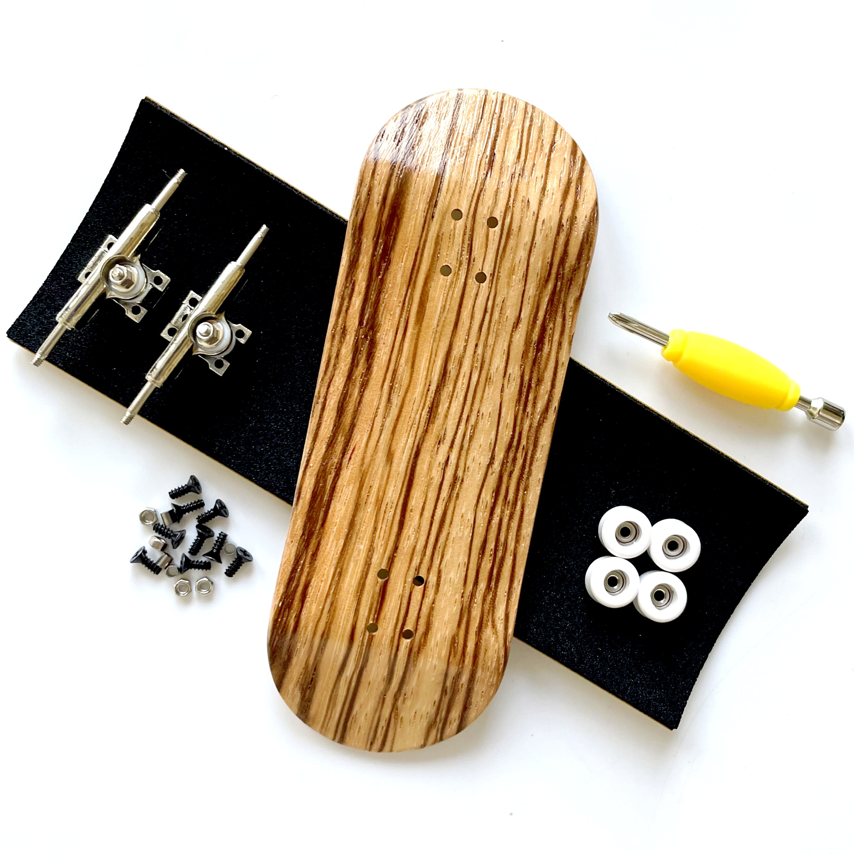 34mm Fingerboard Set with Double Axle Trucks Bearing Wheels: WHITE