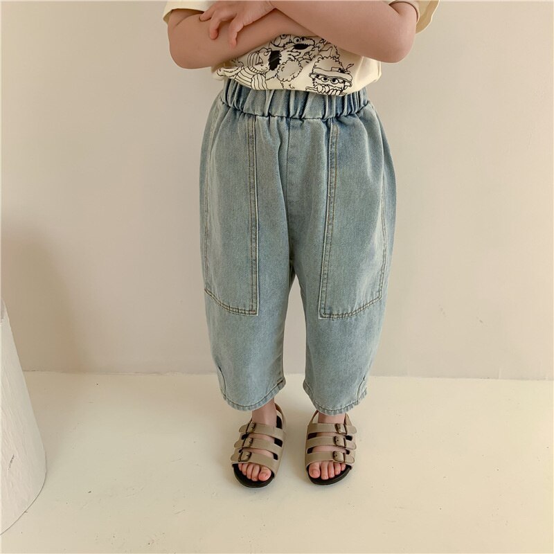 Ragazzi Jeans primavera ragazze pantaloni larghi dritti in Denim neonate Jeans Casual bambini pantaloni All-match pantaloni