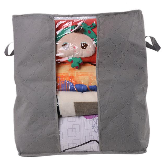 Caja de almacenamiento plegable de tela no tejida, estuche de recogida de ropa sucia con cremallera para juguetes, caja de almacenamiento de colcha, organizador con ventana transparente: 45x50x30cm Gray