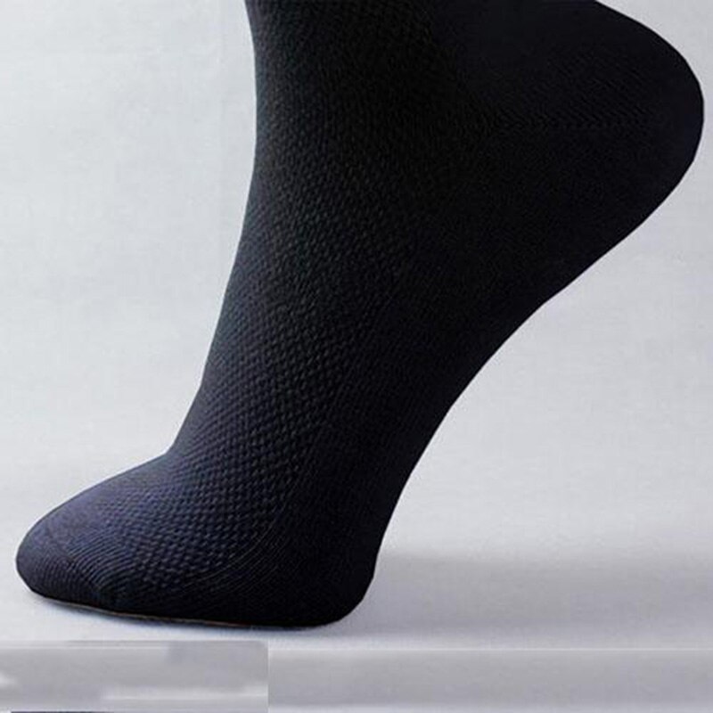 Afslappet mænds forretningssokker til mænd blød bomulds åndbar sort hvid grå sokker meias homens medium størrelse  x7-m2