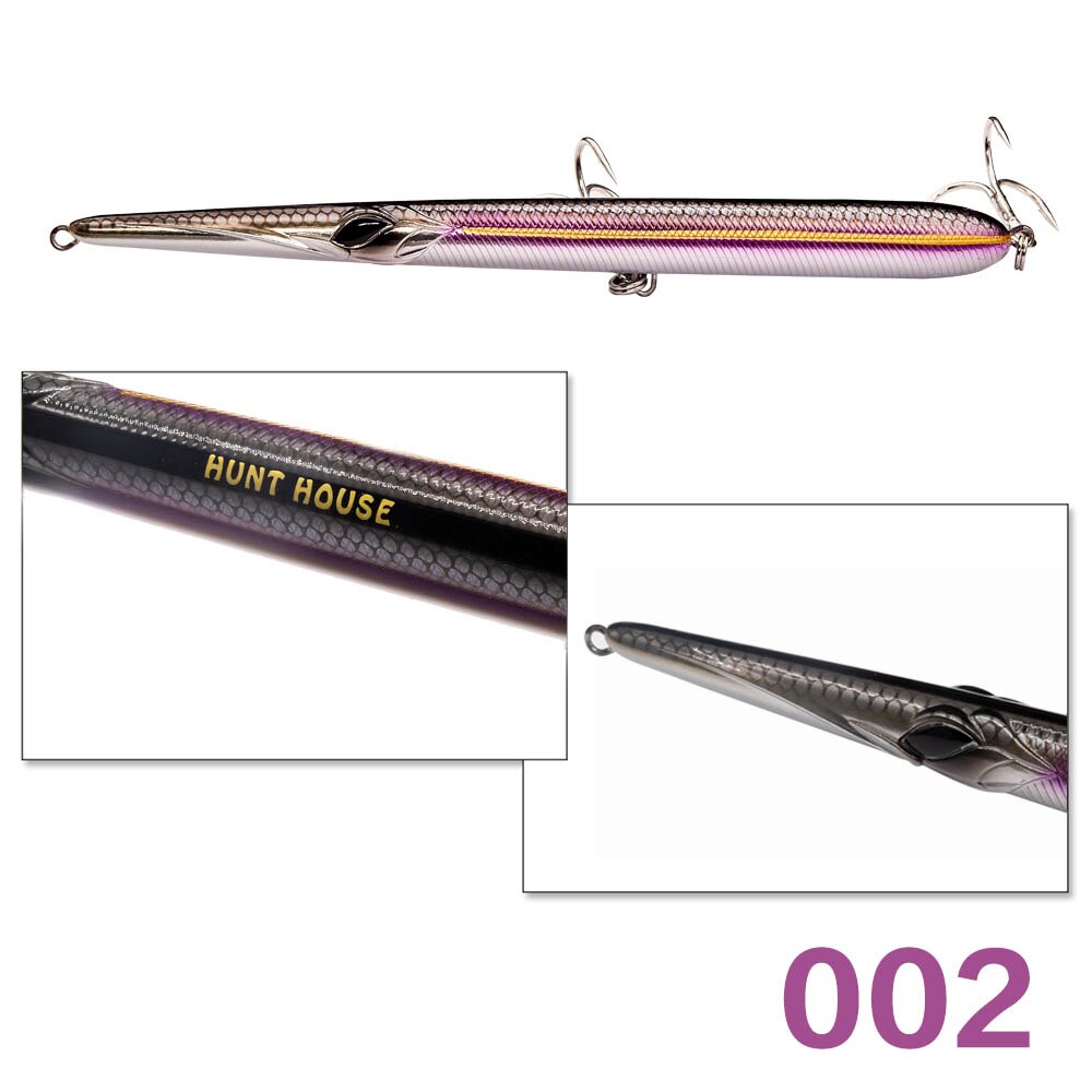 Hunthouse Vissen Lokt Stylo Potlood Needlefish Casting Potlood Harde Aas Stickbaits Drijvende Sinking 205/180/160Mm Garfish: 205mm 31g floating / 002