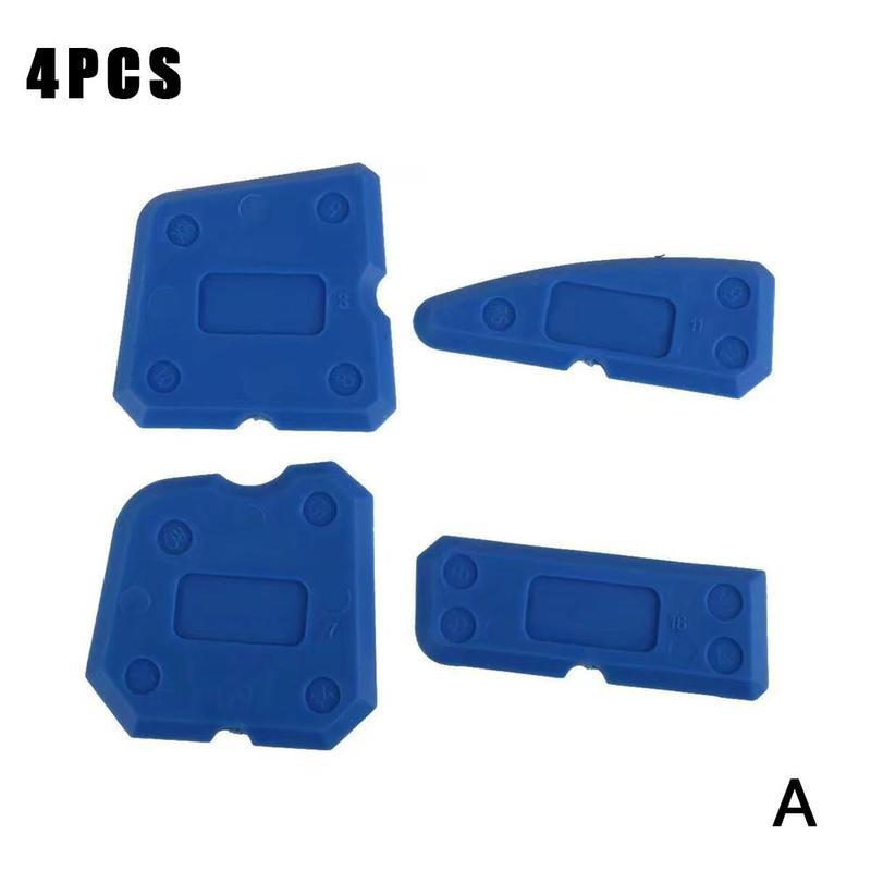4/6pcs Multifunction Caulk Removal Tool Window Door Silicone Glass Cement Sealant Spreader Scraper Remover Tools Sealant Tool: blue 4pcs