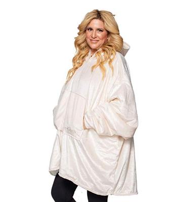 Verdikte Moederschap Vrouwen Flanel Babywearing Zwangerschap Hoodies Baby Tv Deken Gezellige Oversized Hooded Sweatshirt Multicolor: GRAY