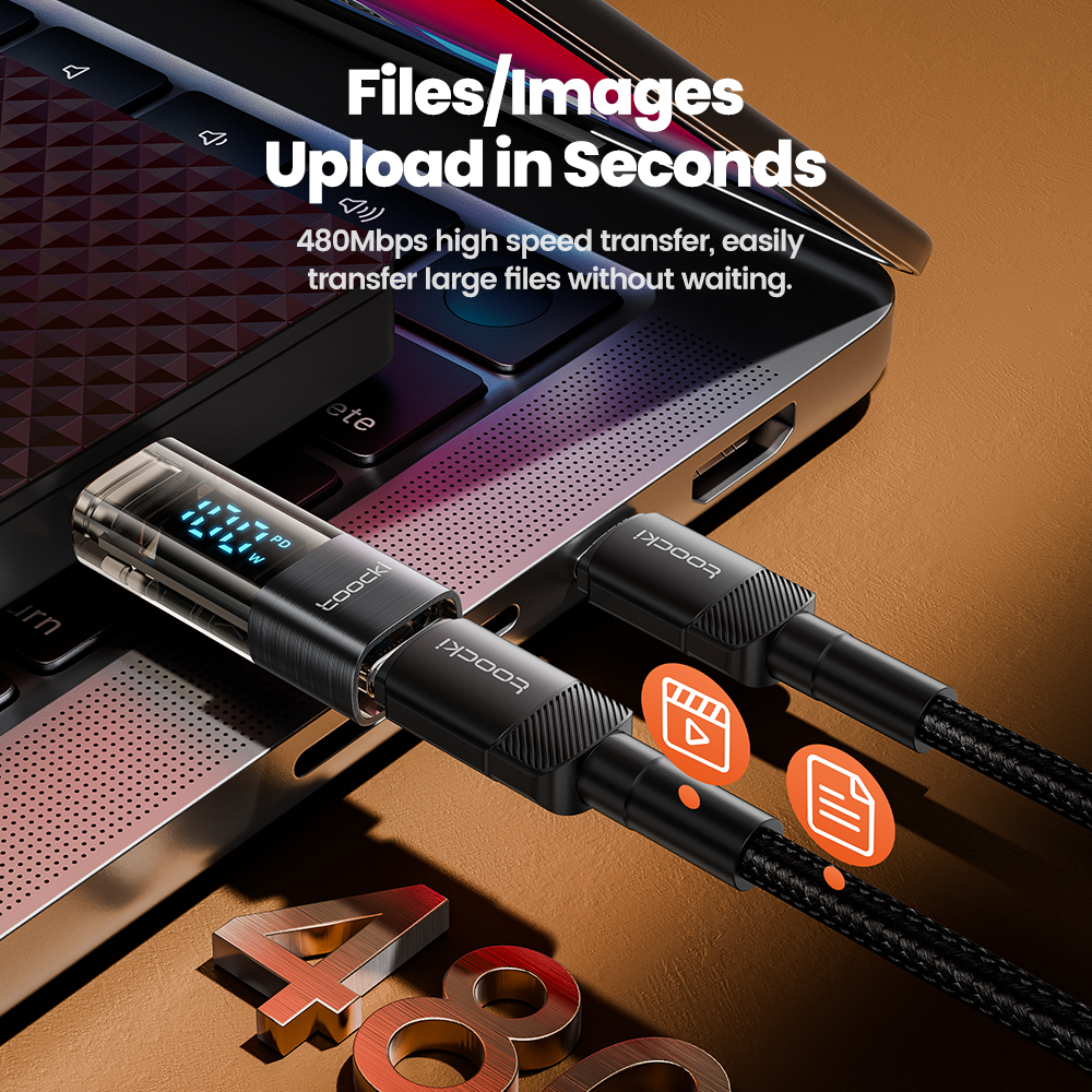 Toocki USB 2.0 OTG Adapter 100W USB C męskie na typ C żeńskie złącze do transmisji danych Xiaomi Samsung Macbook