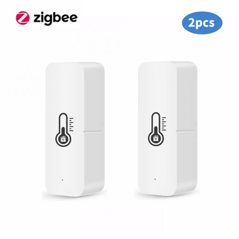 Wifi ZigBee Tuya Smart Temperature And Humidity Sensor Smart Home Indoor Hygrometer Controller Monitoring For Alexa Google Home: Zigbee 2pcs