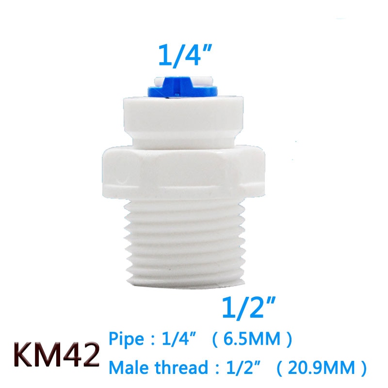 1PC 1/4&quot; OD Tube -1/2&quot; BSP Male Threaded Quick Connector RO Water Straight Male BSP And Pipe Without trouble Of Nut Connector