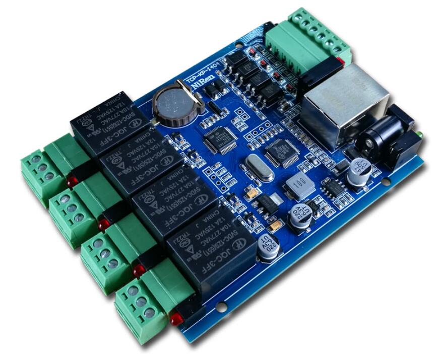 Industrial grade 4ch network relay switch module Ethernet relay remote network switch 4channel isolated input