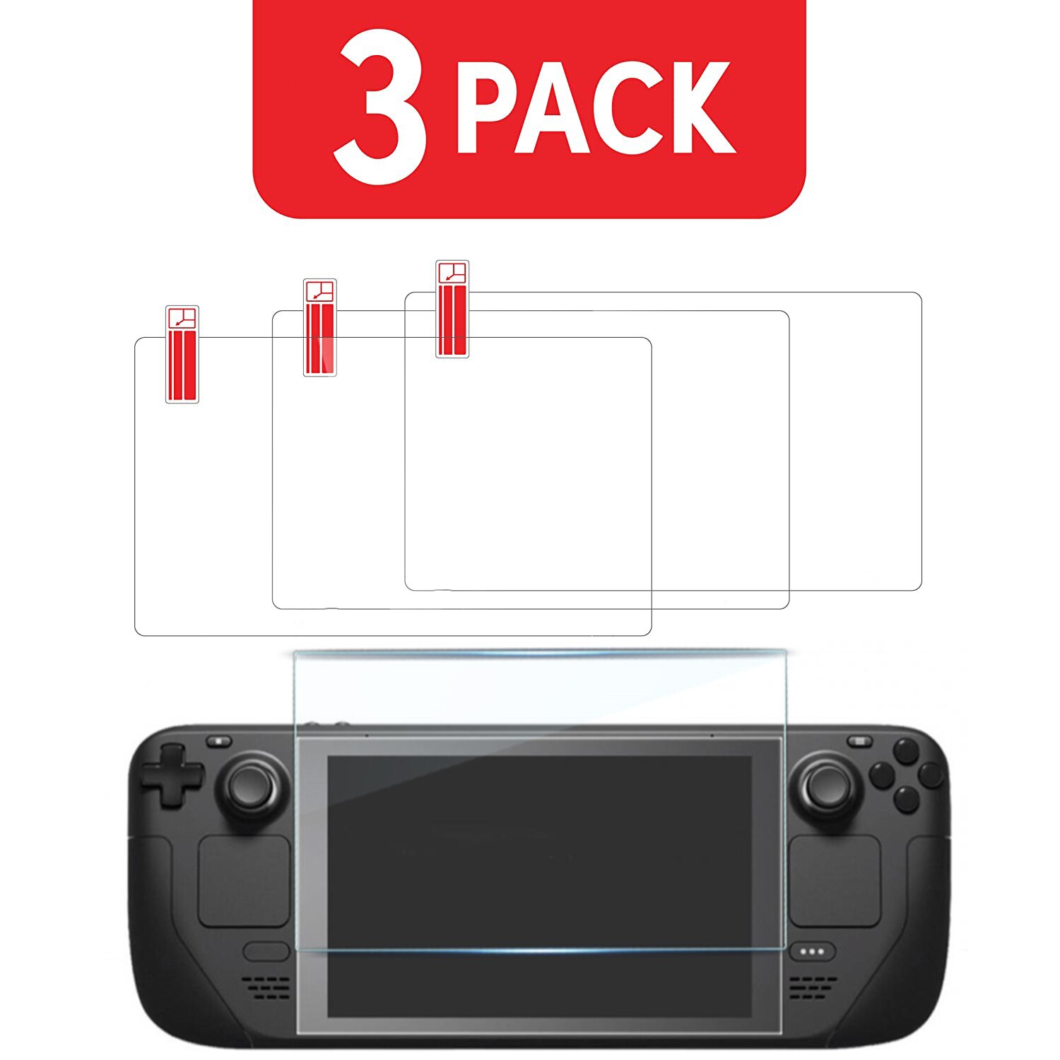 Displayschutzglas für steam deck-spielkonsole, bruchsichere schutzfolie für steam deck, 7 -zoll-displayschutzglas: 3er- pack