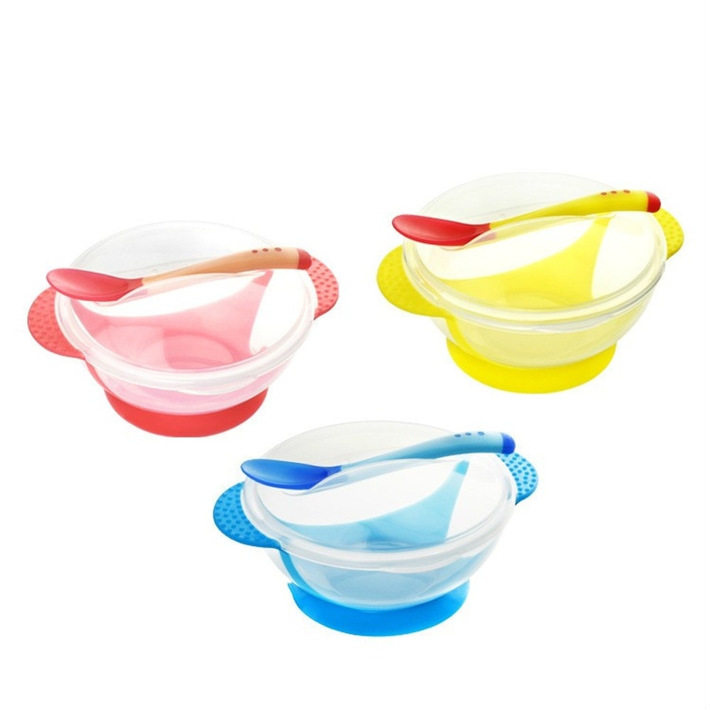 Baby Bowl Set Training Bowl Spoon Tableware Set Dinner Bowl Learning Dishes With Suction Cup Children Training Dinnerware