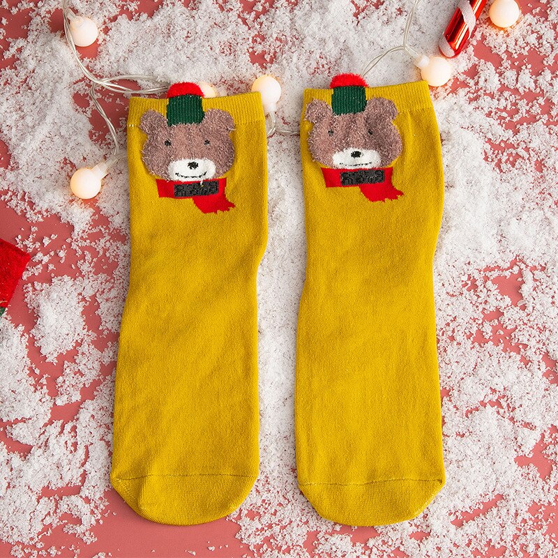 Kerstsokken dier cartoon vrouw schattig kerstman kerstboom sokken kawaii voor thuis ornament jaar kerst kind: 1