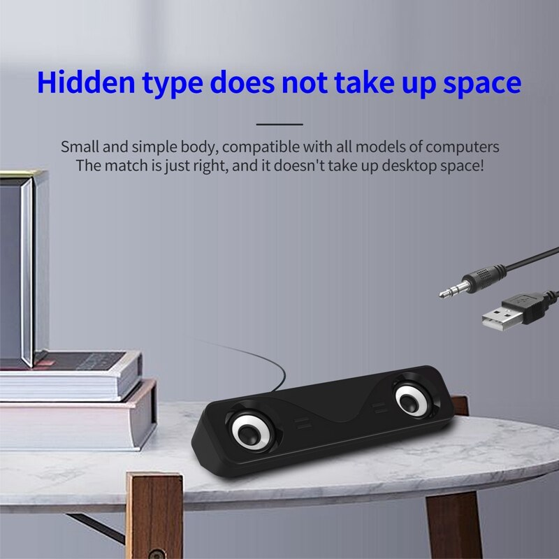 Computer Speakers Home Portable 3.5mm+USB Dual Speakers 3Wx2 AUX Desktop Laptop Speakers