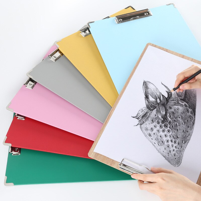 8K Sketch Board With Clip Wooden PVC Sketch Pad Random Color Waterproof Sketch Board For Student Art Supplies