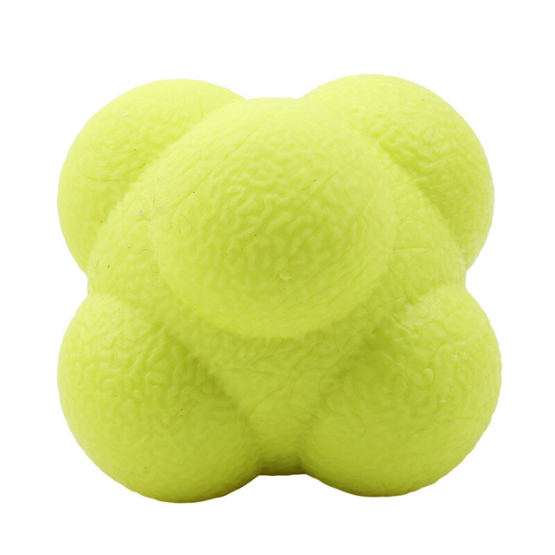 Pelota de reacción Hexagonal de 5,5 cm, pelota de silicona para el reflejo de la coordinación y agilidad, pelota de entrenamiento deportivo, entrenador de tenis de mesa: YELLOW