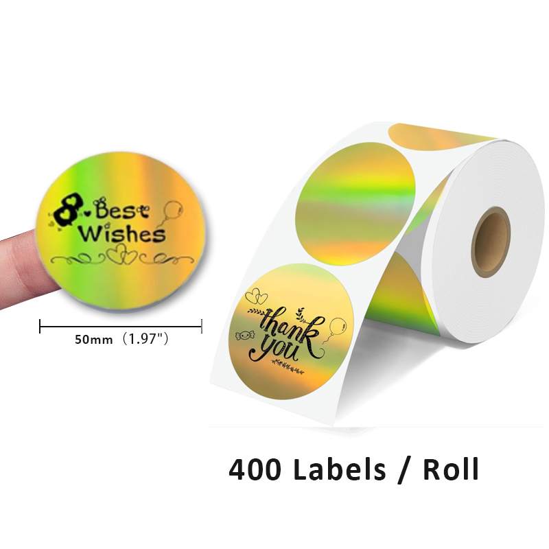 500 Stück Thermo-Etikettenpapier, runder Aufkleber, wasserfestes Etikett für , Kinderaufkleber, Logo, Dankeskarte, PM-241, PM-246S, D520S: Lila